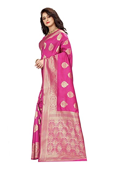 Pavitra - Gold embroided elegant pink Saree.