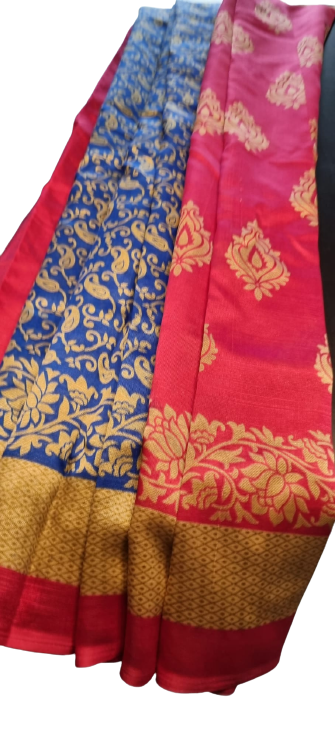 Satya - Mysore silk Blue and pink Saree