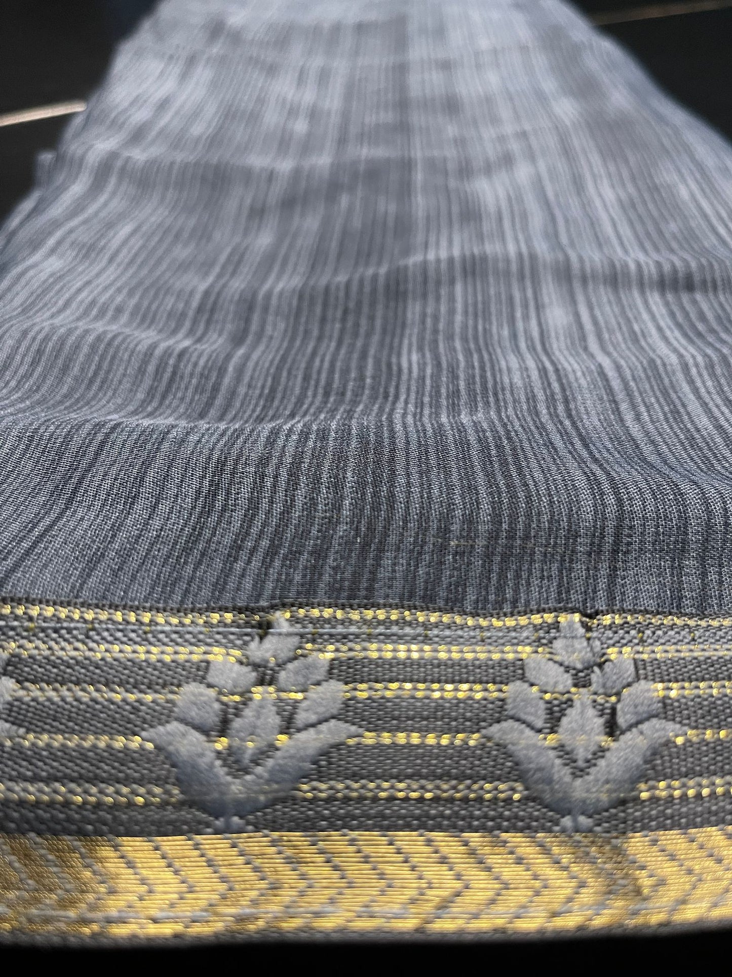 Rakhi - Casual wear Grey and black Saree