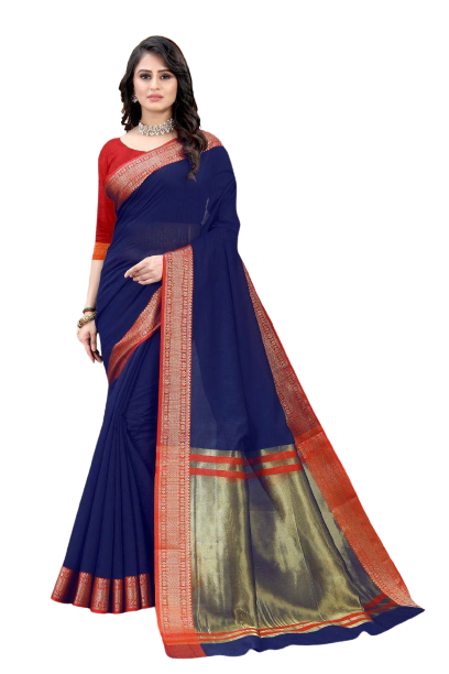 Naziya – Doppelfarbiger blau-roter Saree