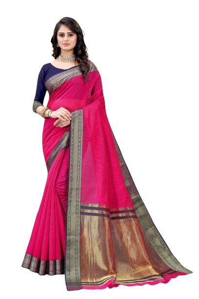 Naziya - Double colored Blue pink Saree